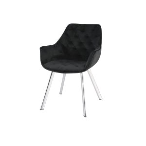 1322C-BK-Arm-Chair-Black-Velvet-with-Chrome-Legs-7