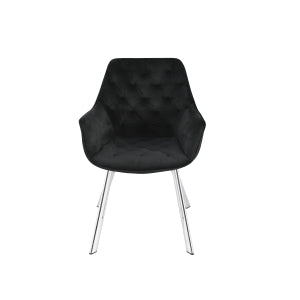 1322C-BK-Arm-Chair-Black-Velvet-with-Chrome-Legs-6