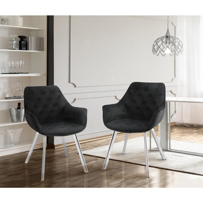 1322C-BK-Arm-Chair-Black-Velvet-with-Chrome-Legs-10