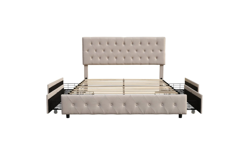 Brassex-Queen-Platform-Bed-Beige-22024-2