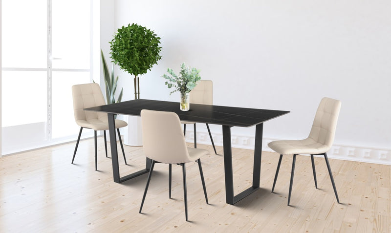 Brassex-5-Piece-Dining-Set-Black-Beige-13784-2