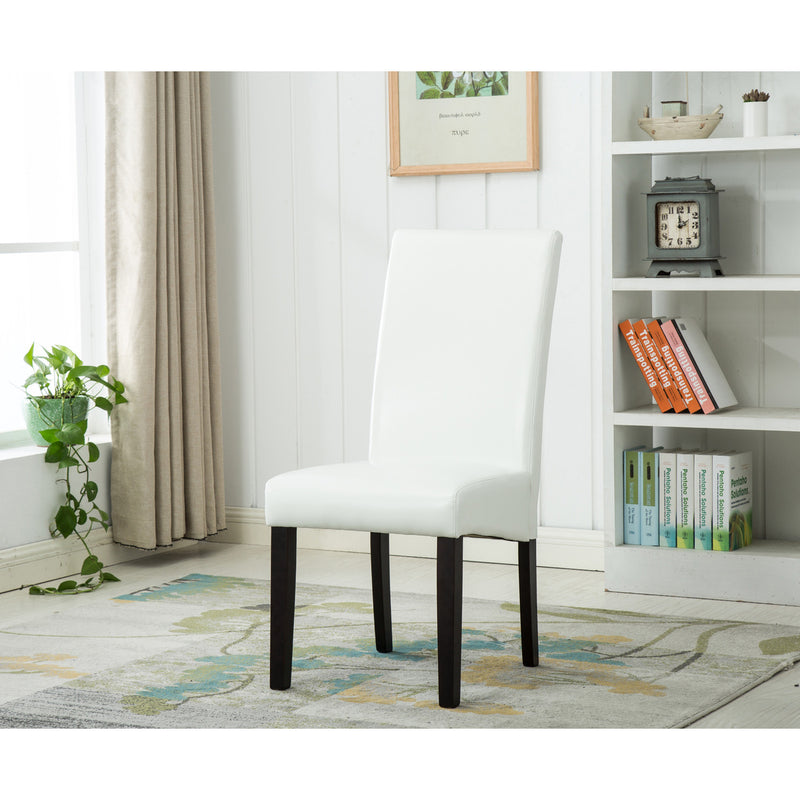 White Faux Leather parson chair