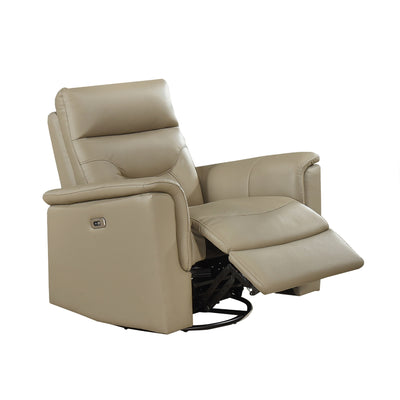 Latte Power Recliner - Top Grain Leather Match