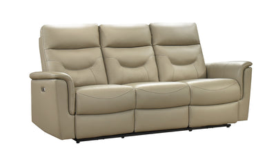 Latte Power Reclining Sofa - Top Grain Leather Match