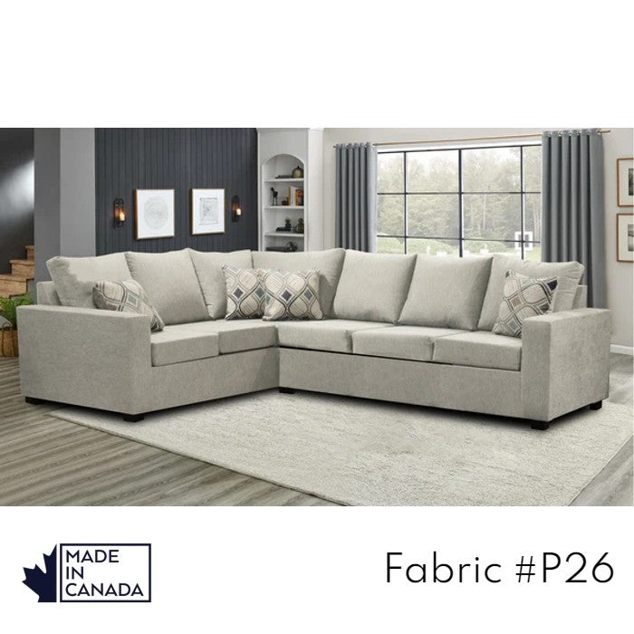 Sectionnel 3 x 2 fabriqué au Canada | Configuration LHF/RHF | 17 options de couleurs