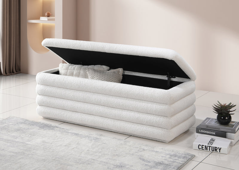 Banc de la collection CozyElegance Teddy Bear Blanc