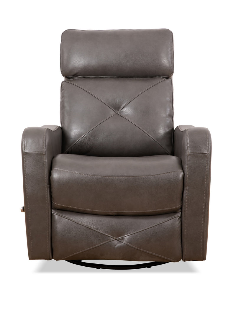 Fauteuil inclinable pivotant en cuir charbon de bois