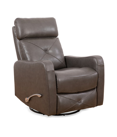 Fauteuil inclinable pivotant en cuir charbon de bois