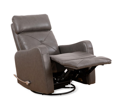 Fauteuil inclinable pivotant en cuir charbon de bois