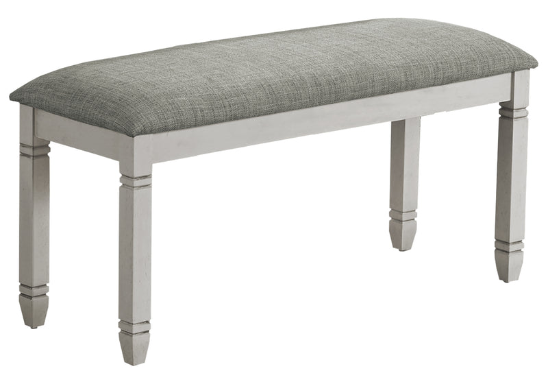 Grey Upholstered Bench - 41" Rectangular Wood Entryway Seat