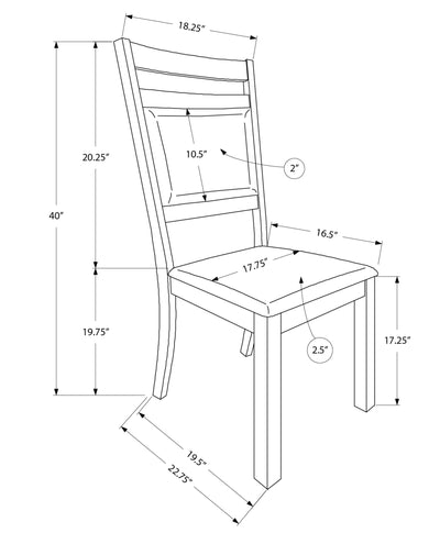 Lot de 2 chaises de salle à manger en similicuir marron avec pieds en bois de noyer