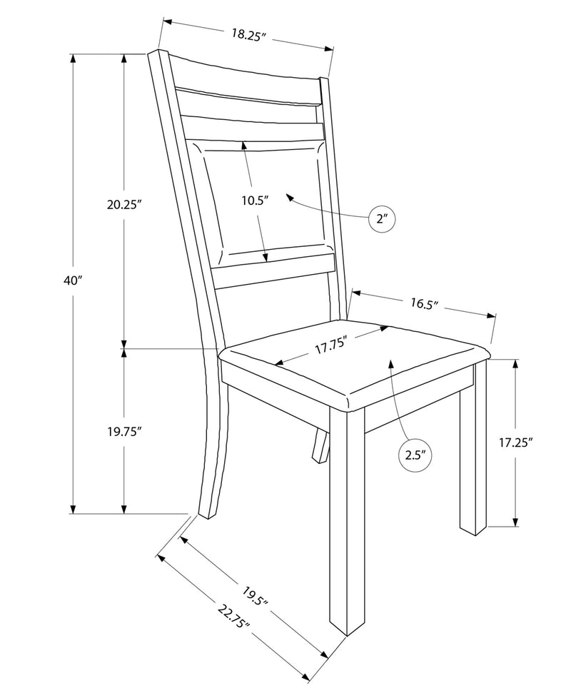 Lot de 2 chaises de salle à manger en similicuir marron avec pieds en bois de noyer