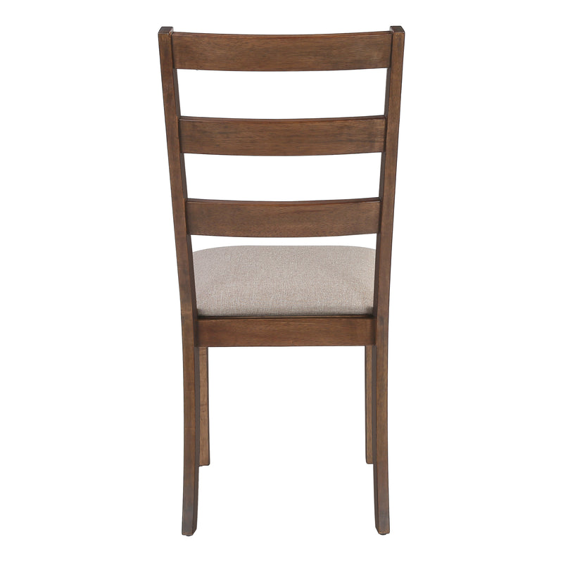 Lot de 2 chaises de salle à manger rembourrées, tissu marron, pieds en noyer