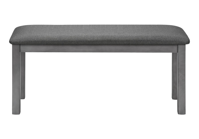 42" Wood Upholstered Bench in Grey - Transitional Style for Dining Room, Kitchen, Entryway