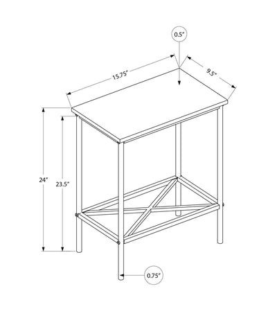 Table d'appoint contemporaine en métal noir à 2 niveaux pour petit salon ou chambre à coucher