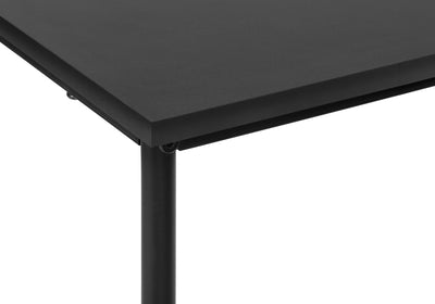 Table d'appoint contemporaine en métal noir à 2 niveaux pour petit salon ou chambre à coucher