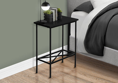 Table d'appoint contemporaine en métal noir à 2 niveaux pour petit salon ou chambre à coucher