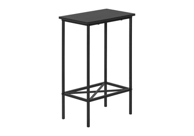 Table d'appoint contemporaine en métal noir à 2 niveaux pour petit salon ou chambre à coucher