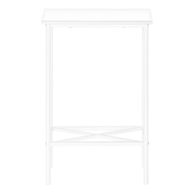 Petite table d'appoint en métal blanc à 2 niveaux - Table d'appoint de salon moderne