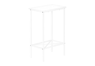 Petite table d'appoint en métal blanc à 2 niveaux - Table d'appoint de salon moderne