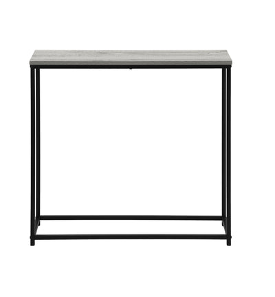 Table d'appoint contemporaine en stratifié gris avec cadre en métal noir