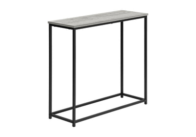 Table d'appoint contemporaine en stratifié gris avec cadre en métal noir