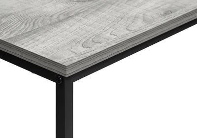 Table d'appoint contemporaine en stratifié gris avec cadre en métal noir