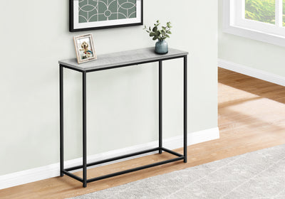 Table d'appoint contemporaine en stratifié gris avec cadre en métal noir