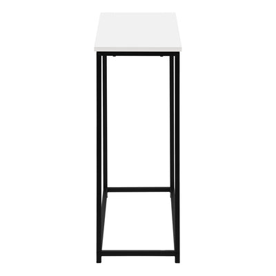 Table d'appoint contemporaine en stratifié blanc avec cadre en métal noir