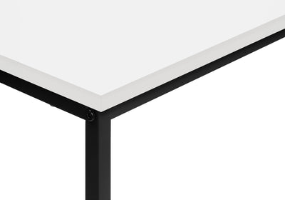 Table d'appoint contemporaine en stratifié blanc avec cadre en métal noir