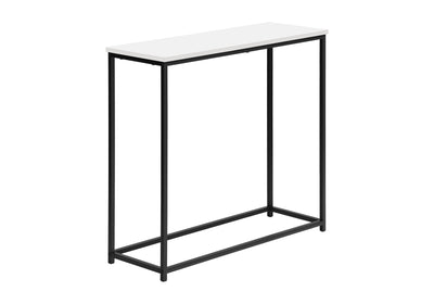 Table d'appoint contemporaine en stratifié blanc avec cadre en métal noir