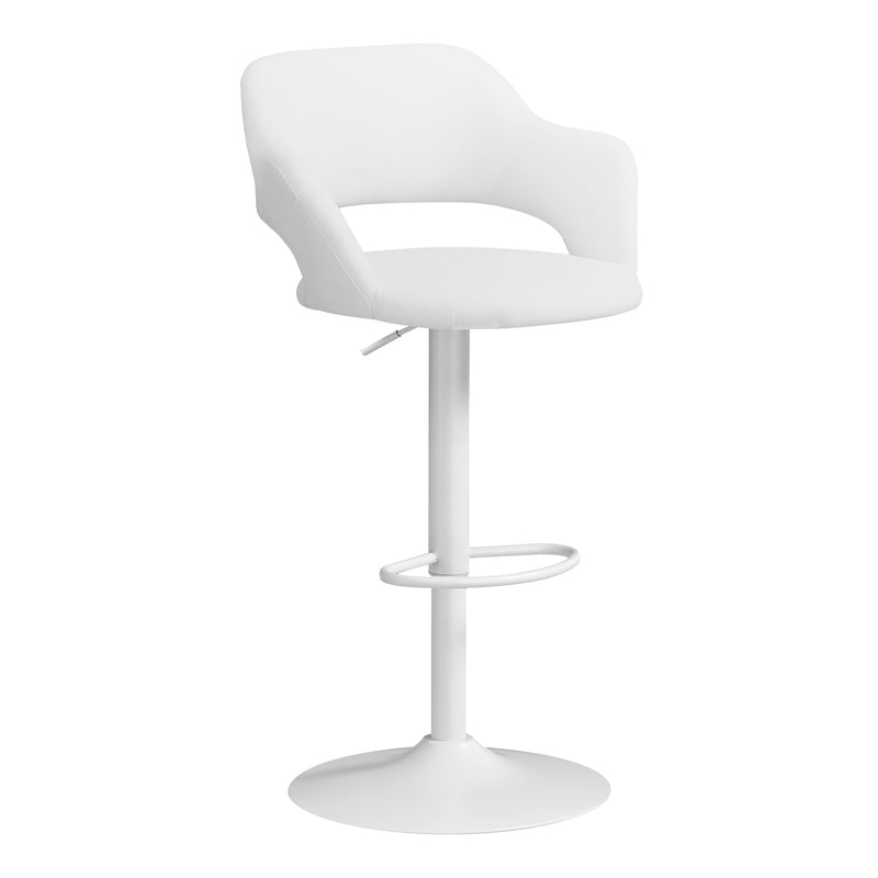 Tabouret de bar - Ascenseur hydraulique en métal blanc