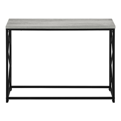 Table d'appoint contemporaine en stratifié gris avec cadre en métal noir