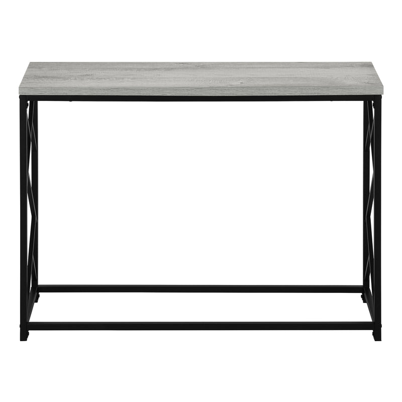 Contemporary Grey Laminate Accent Table with Black Metal Frame