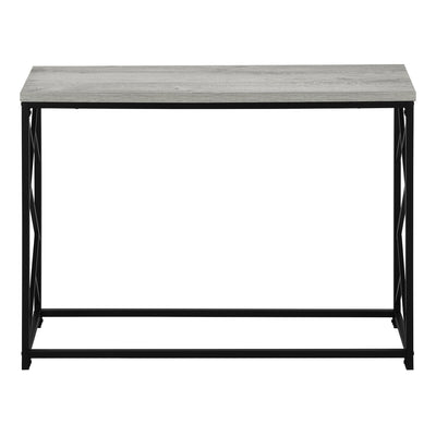 Table d'appoint contemporaine en stratifié gris avec cadre en métal noir