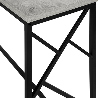 Table d'appoint contemporaine en stratifié gris avec cadre en métal noir