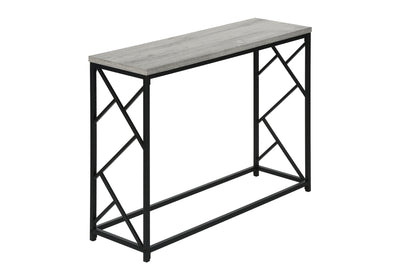 Contemporary Grey Laminate Accent Table with Black Metal Frame