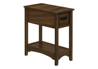 Transitional Brown Veneer Accent Table with Storage Drawer