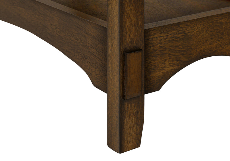 Transitional Brown Veneer Accent Table with Storage Drawer