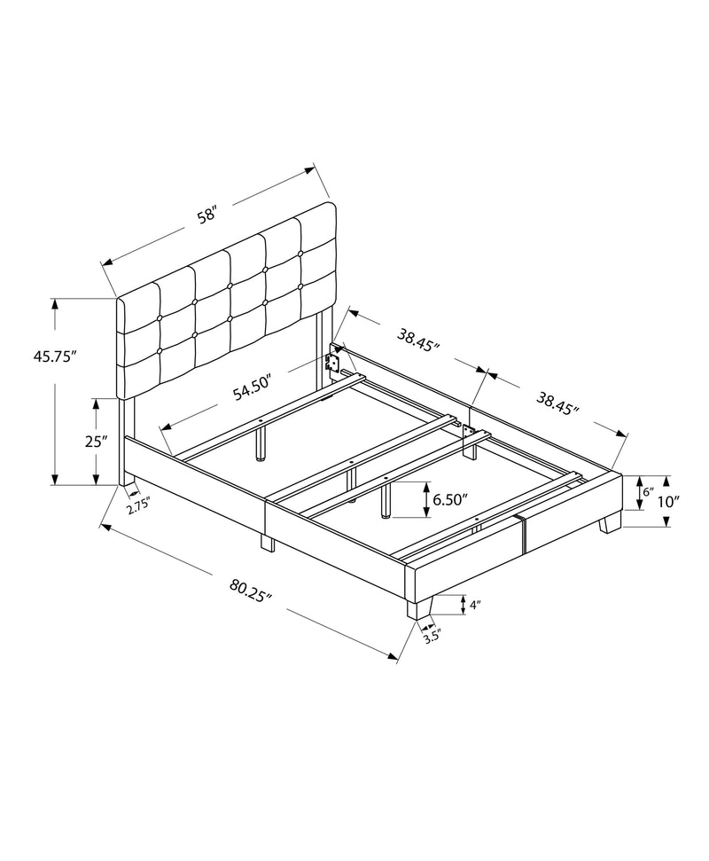 Full Size Upholstered Bed Frame - Transitional Bedroom Furniture