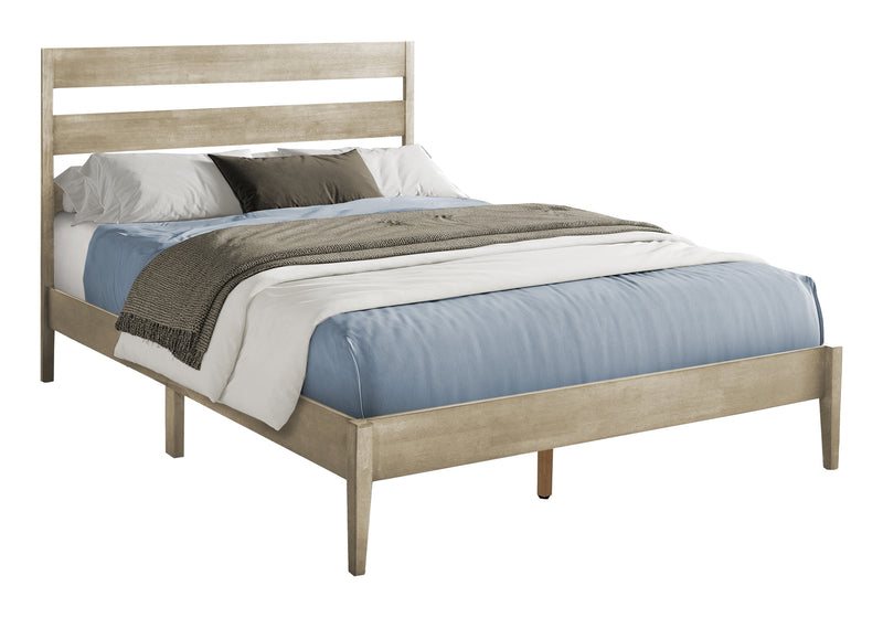 Cadre de lit plateforme en bois gris Queen Size - Chambre contemporaine