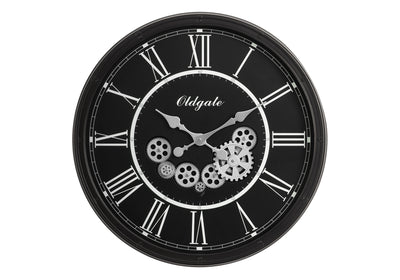 Grande horloge murale ronde de 30 po en noir - Style transitionnel