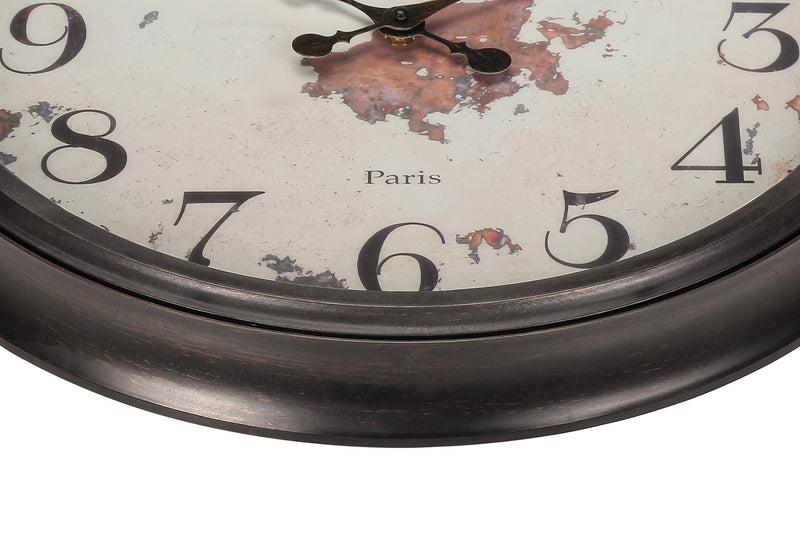 Horloge murale ronde marron de 20 po – Style transitionnel