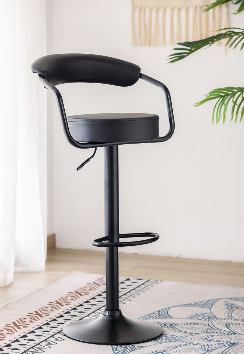 Tabouret de bar pivotant noir - Ensemble de 2