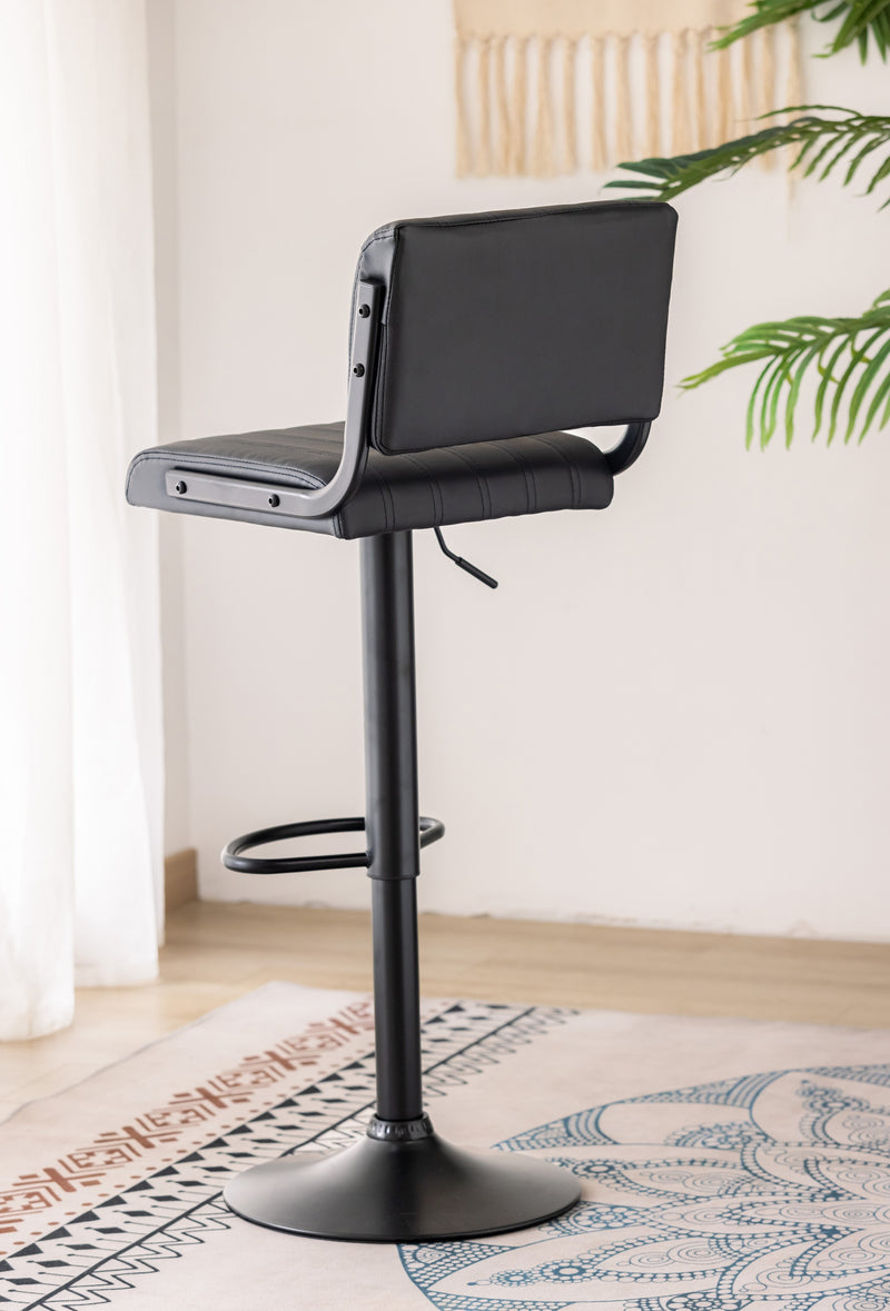 Tabouret de bar EleganceSwivel noir - Ensemble de 2