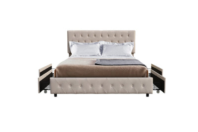 Brassex-Queen-Platform-Bed-Beige-22024-1