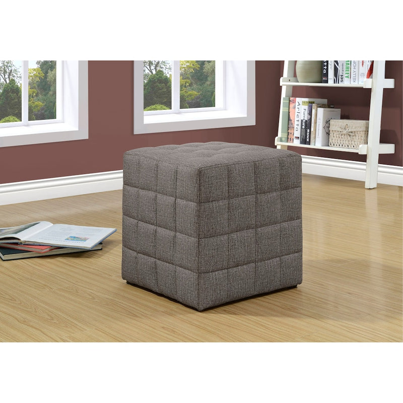 Pouf - Tissu Gris