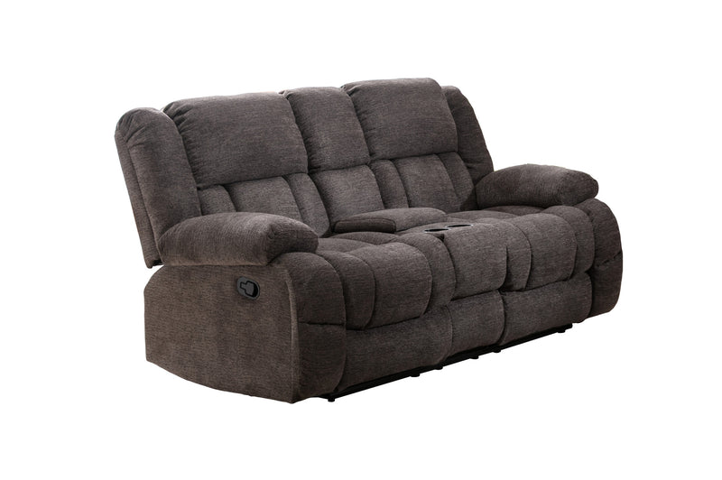 Grey fabric recliner sofa set