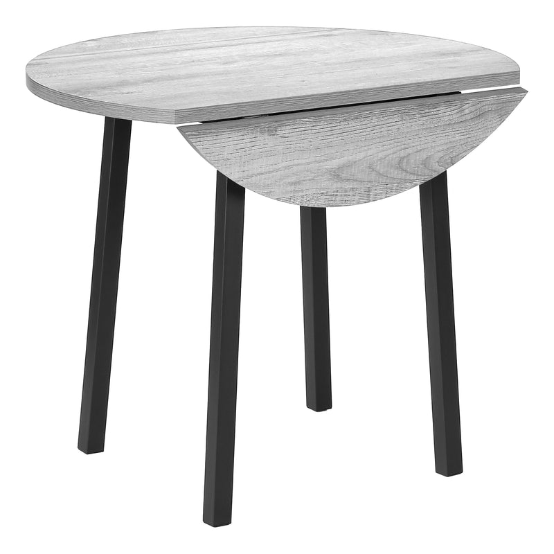 Ensemble de table à manger contemporain 3 pièces, petite abattant de 35", métal noir et stratifié gris