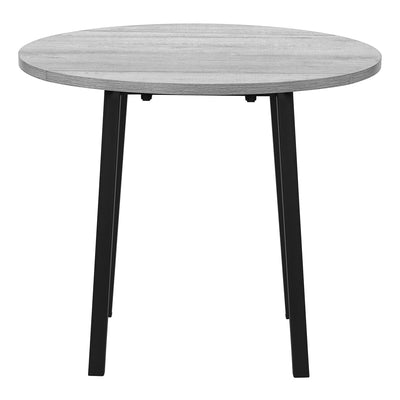 Ensemble de table à manger contemporain 3 pièces, petite abattant de 35", métal noir et stratifié gris